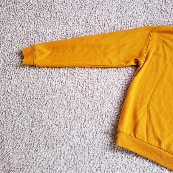 Cute Disney x H&M Cotton Sweatshirt Black Mickey Mouse Icon Mustard Yellow - Picture 2 of 12